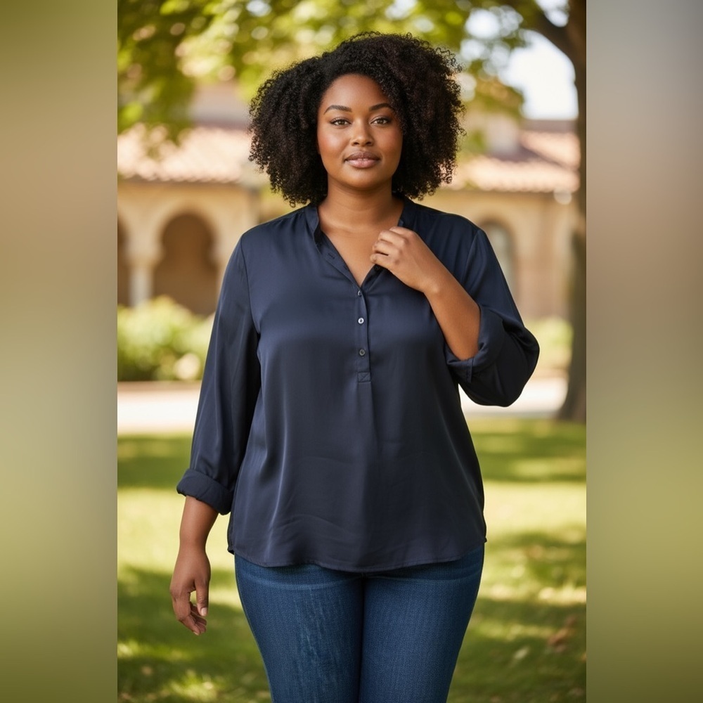 GAP Midnight Blue Women's Blouse. Size Large.